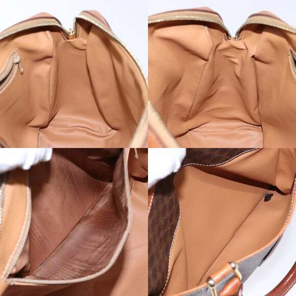 CELINE Macadam Canvas Hand Bag Pvc Leather Brown Gold - Picture 12 of 13